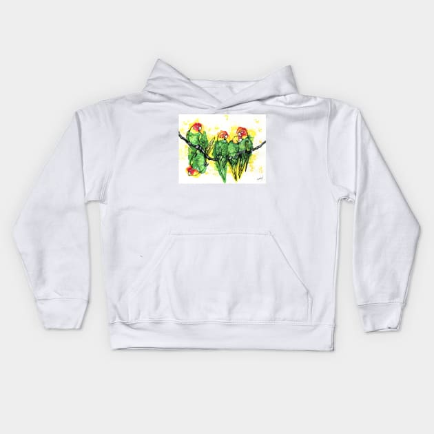 Carolina Parakeet Kids Hoodie by 10000birds